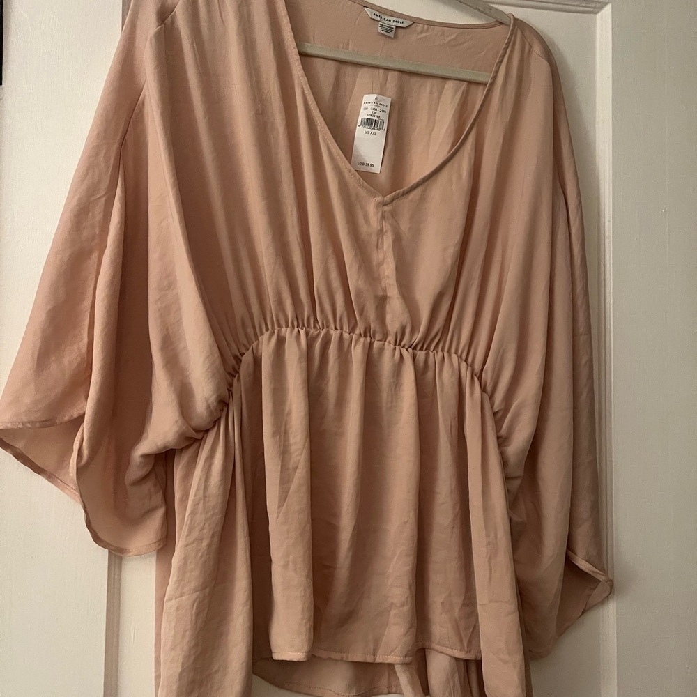American Eagle Outfitters Blouse in Blush Pink